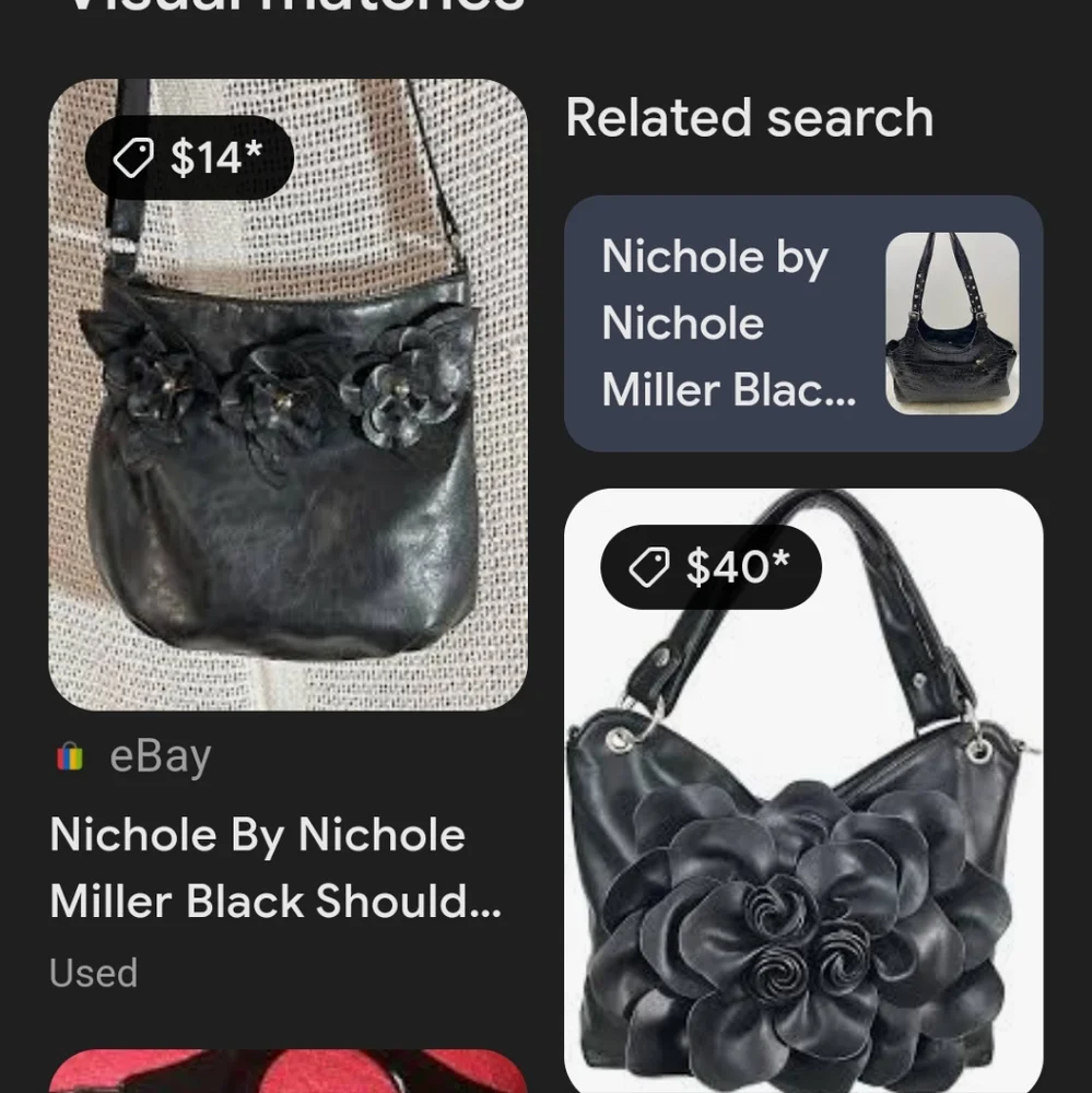 Nicole Miller shoulder bag cute details flowers pvc black